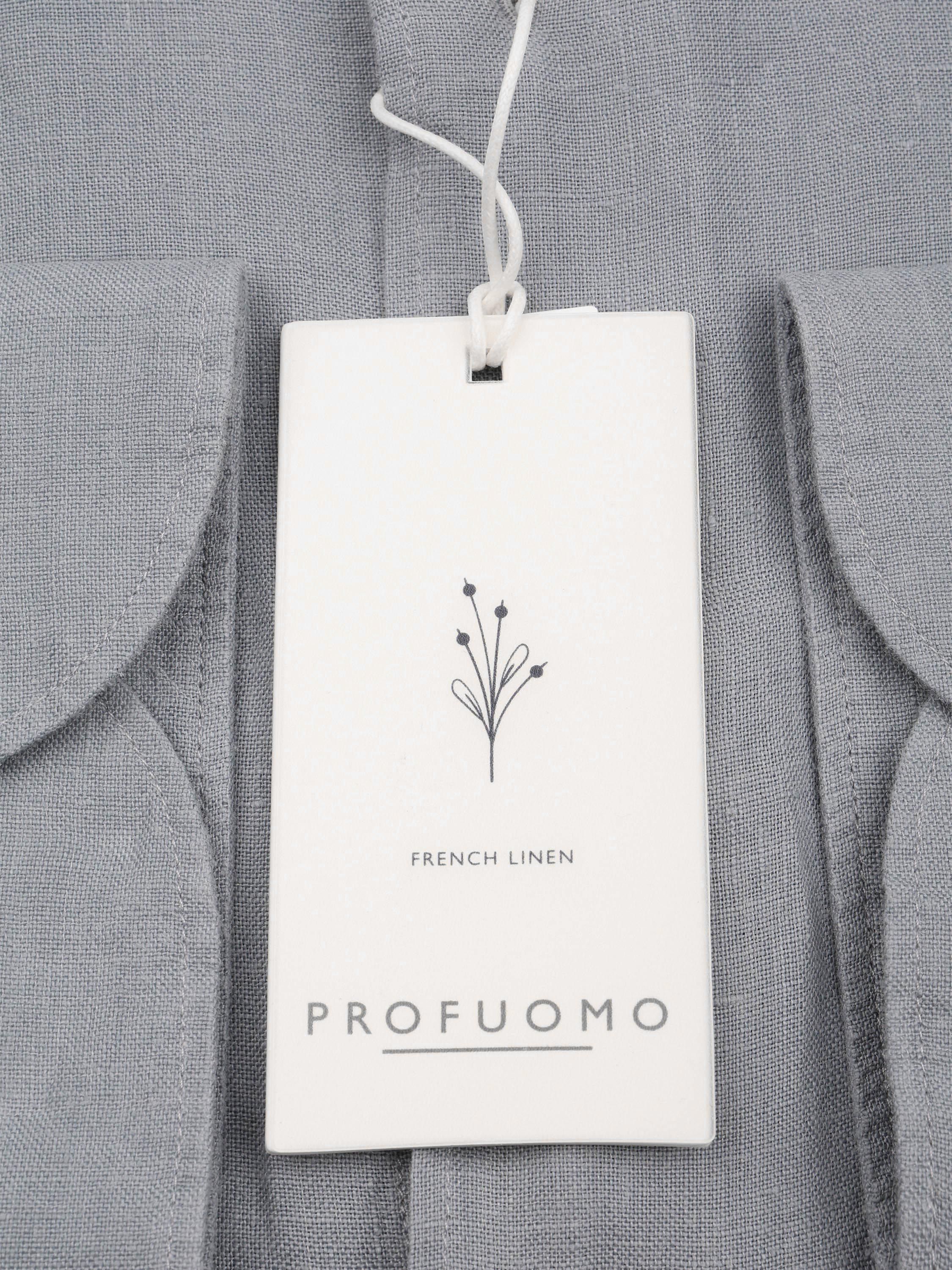 Profuomo Shirt Linen Blue Product / Detail