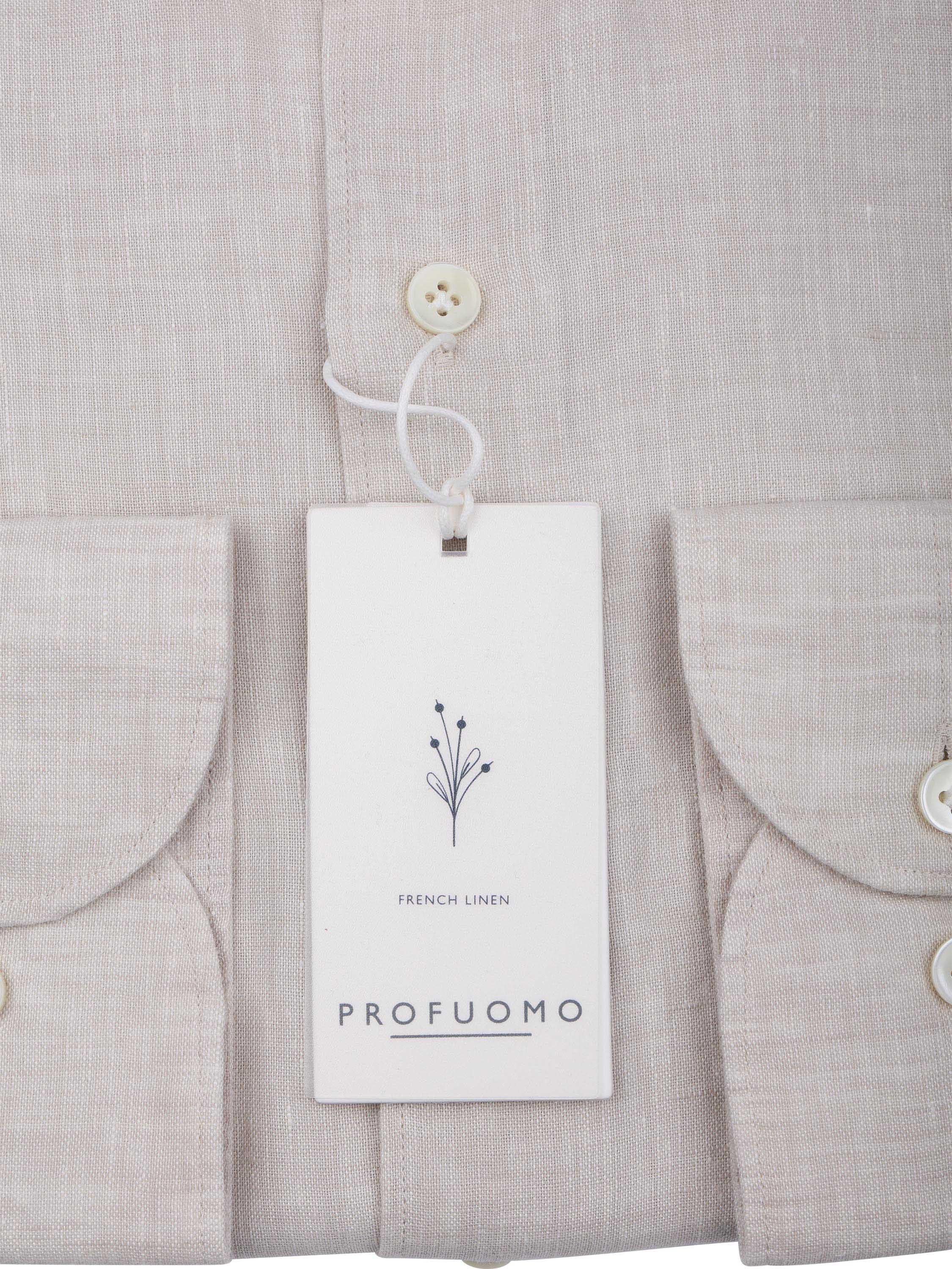 Profuomo Skjorte Lin Sand Product / Detail