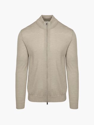 Profuomo Strickjacke Merinowolle Beige