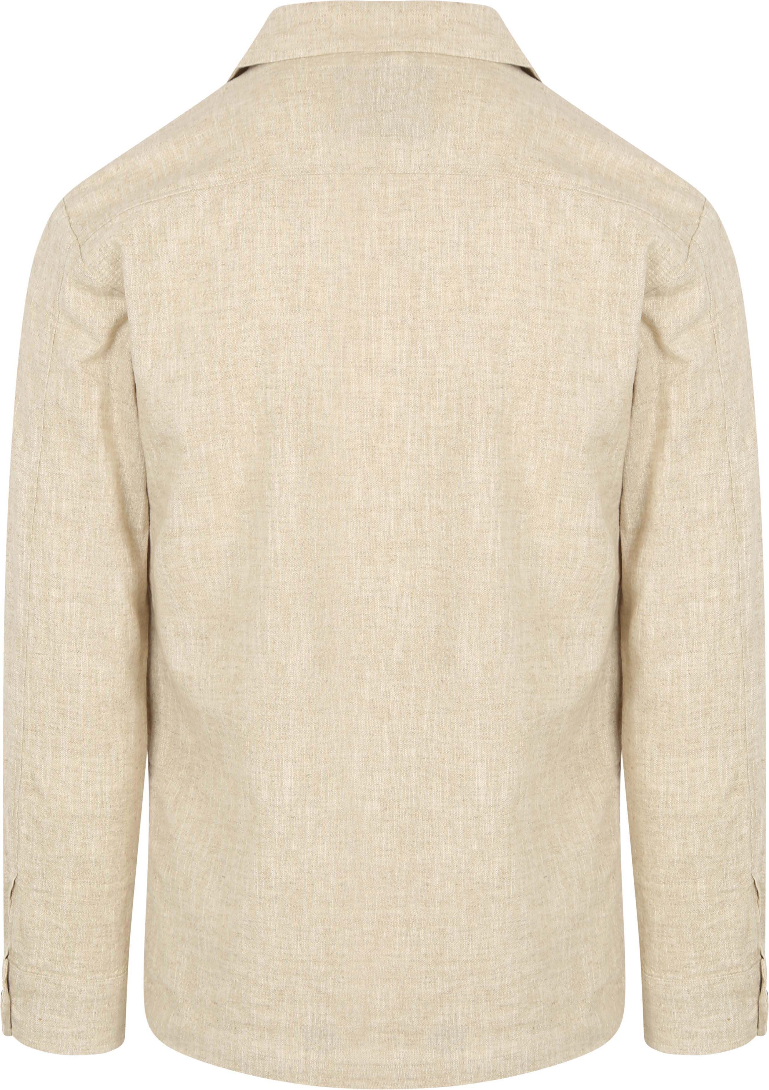 Profuomo Overshirt Linnen Blend Beige Product / Achterkant