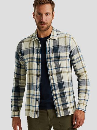 PME Legend Overshirt Checks Ecru