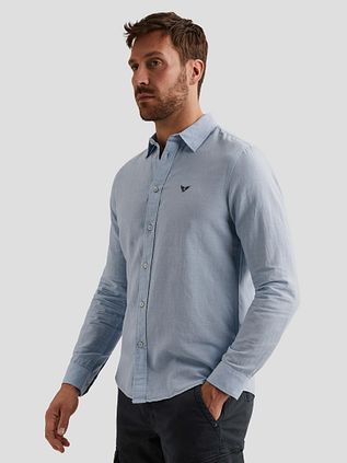 PME Legend Linen Blend Shirt Light Blue