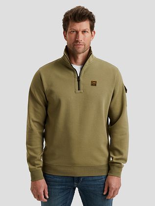 PME Legend Half Zip Sweater Interlock Jersey Olive