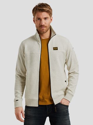 PME Legend Strickjacke Jacquard Interlock Greige