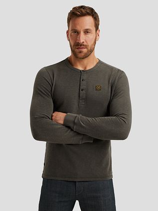 PME Legend Longsleeve T Shirt Buttons Beluga