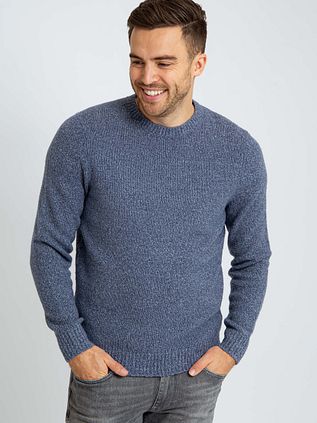 Suitable Pullover Boiled Wool Blue