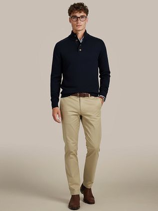 Steppin' Out Mocker Pullover Lambswool Navy