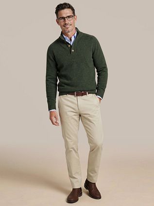 Steppin' Out Pullover Mocker Lammwolle Grün
