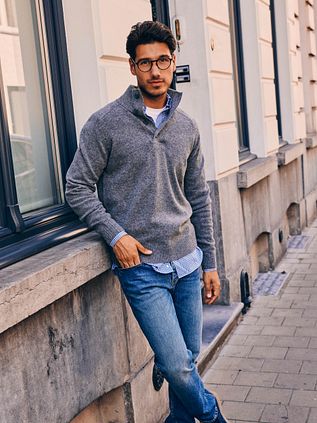 Steppin' Out Mocker Pullover Lambswool Grey