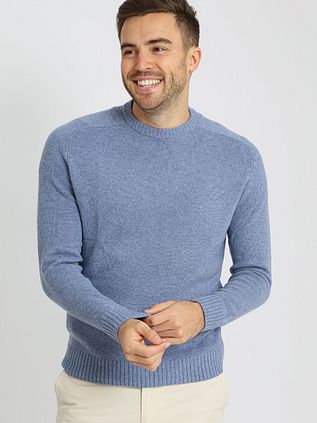 Suitable Lambswool Pullover O-Neck Light Blue
