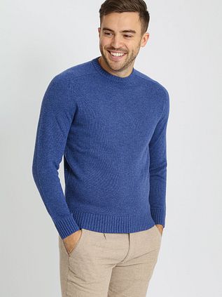 Suitable Lambswool Pullover O-Neck Royal Blue