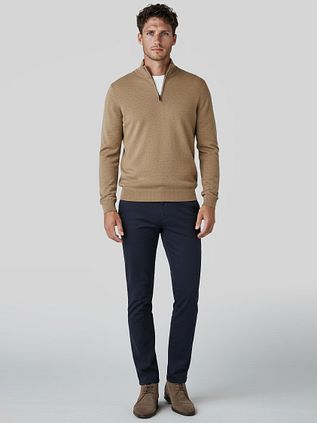 Steppin' Out Half Zip Pullover Merino Wool Beige