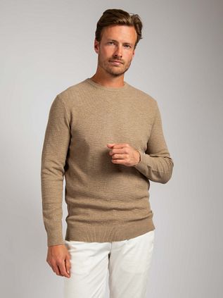 Suitable Trøje i Strukturstrik Beige