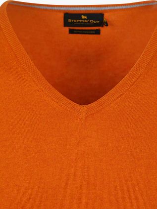 Steppin' Out Pullover Cotton Cashmere V-Ausschnitt Orange