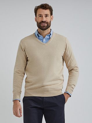 Steppin' Out Cashmere V-Neck Pullover Ecru