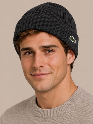 Lacoste Knitted Mütze Wool Schwarz