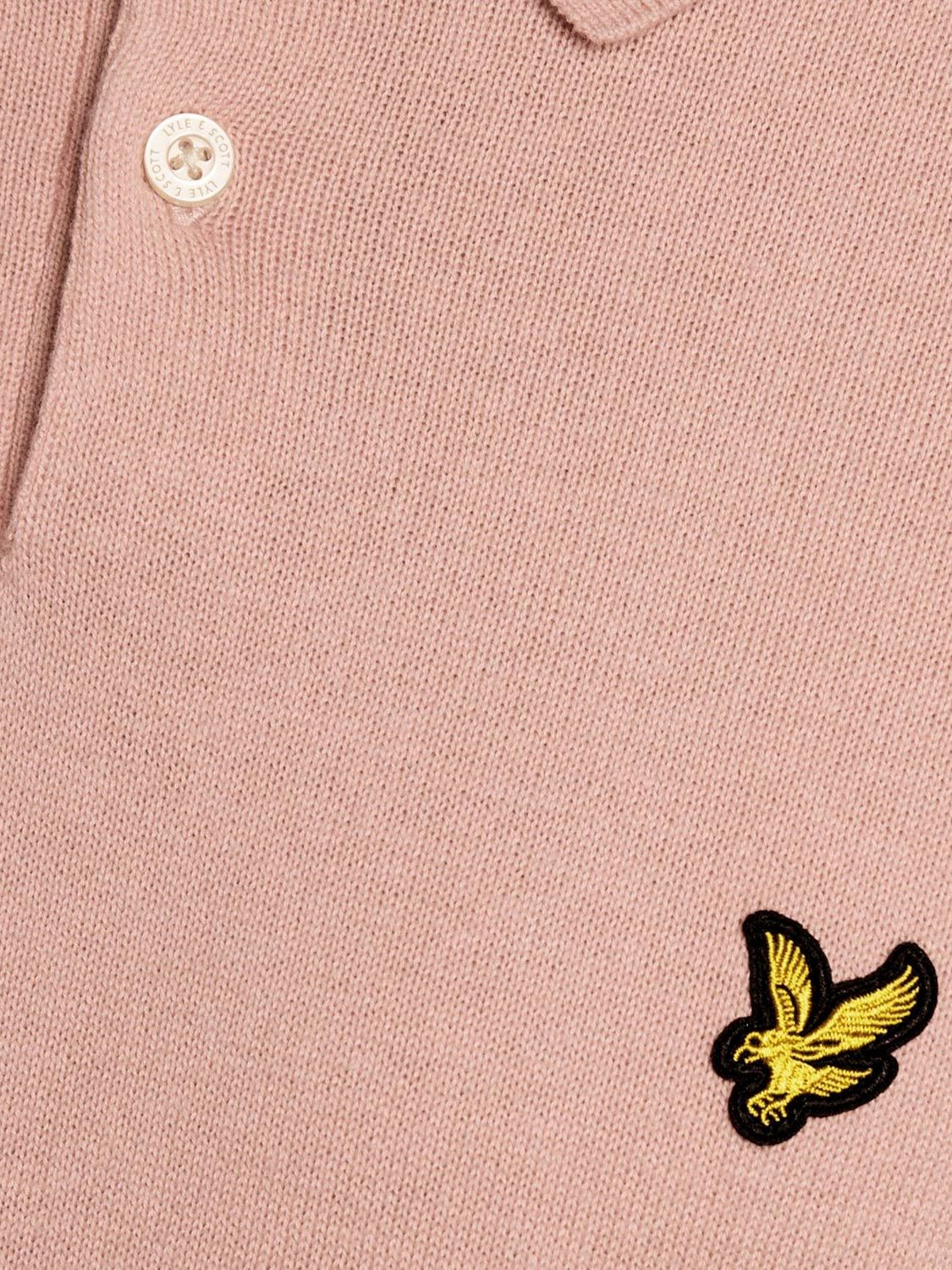 Lyle & Scott Polo Maille Rose Pamplemousse Model / Detail