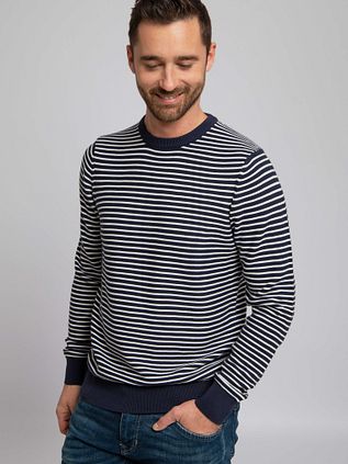 Suitable Respect Pullover Otto Dunkel Blau Streifen