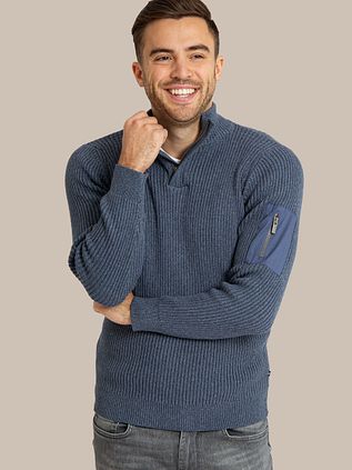 Suitable Mou Half Zip Pullover Blue