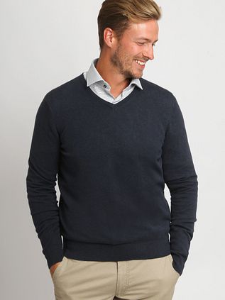 Suitable Respect Cotton Vinir Pullover Melange Navy