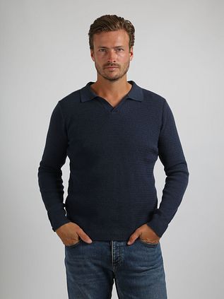 Suitable Pullover Riva Structure Melange Navy