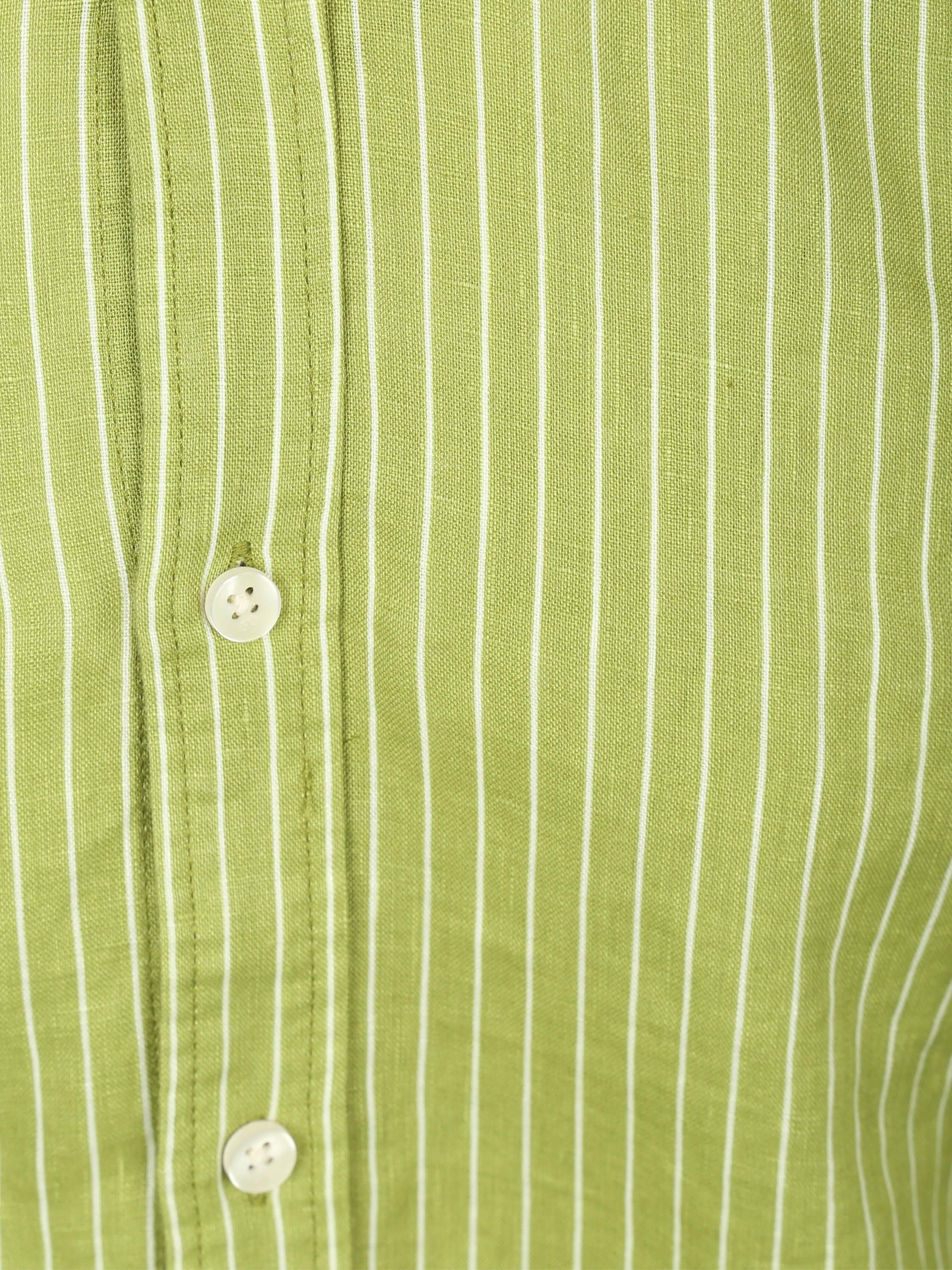 Scotch and Soda Linnen Hemd Streep Groen Product / Detail