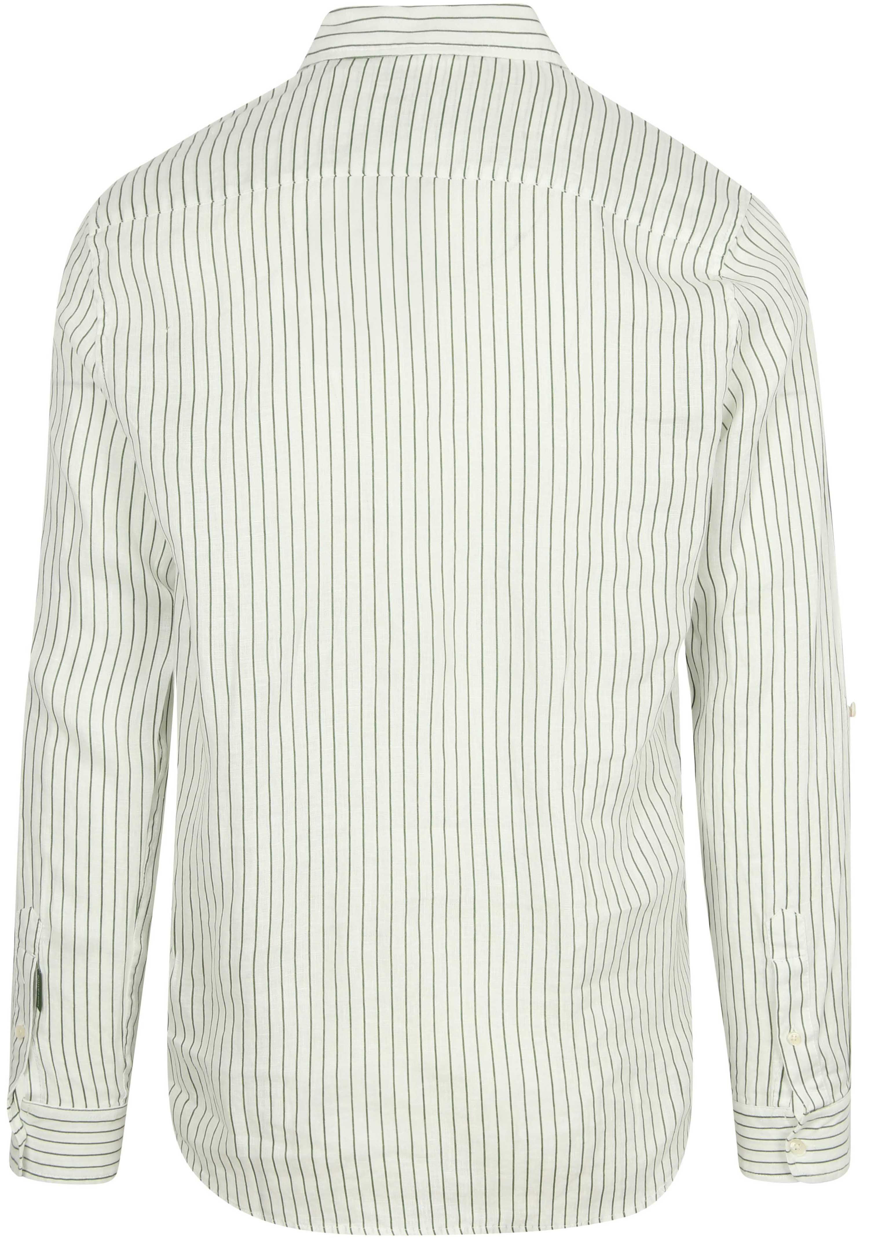 Scotch and Soda Linnen Hemd Streep Wit Product / Achterkant