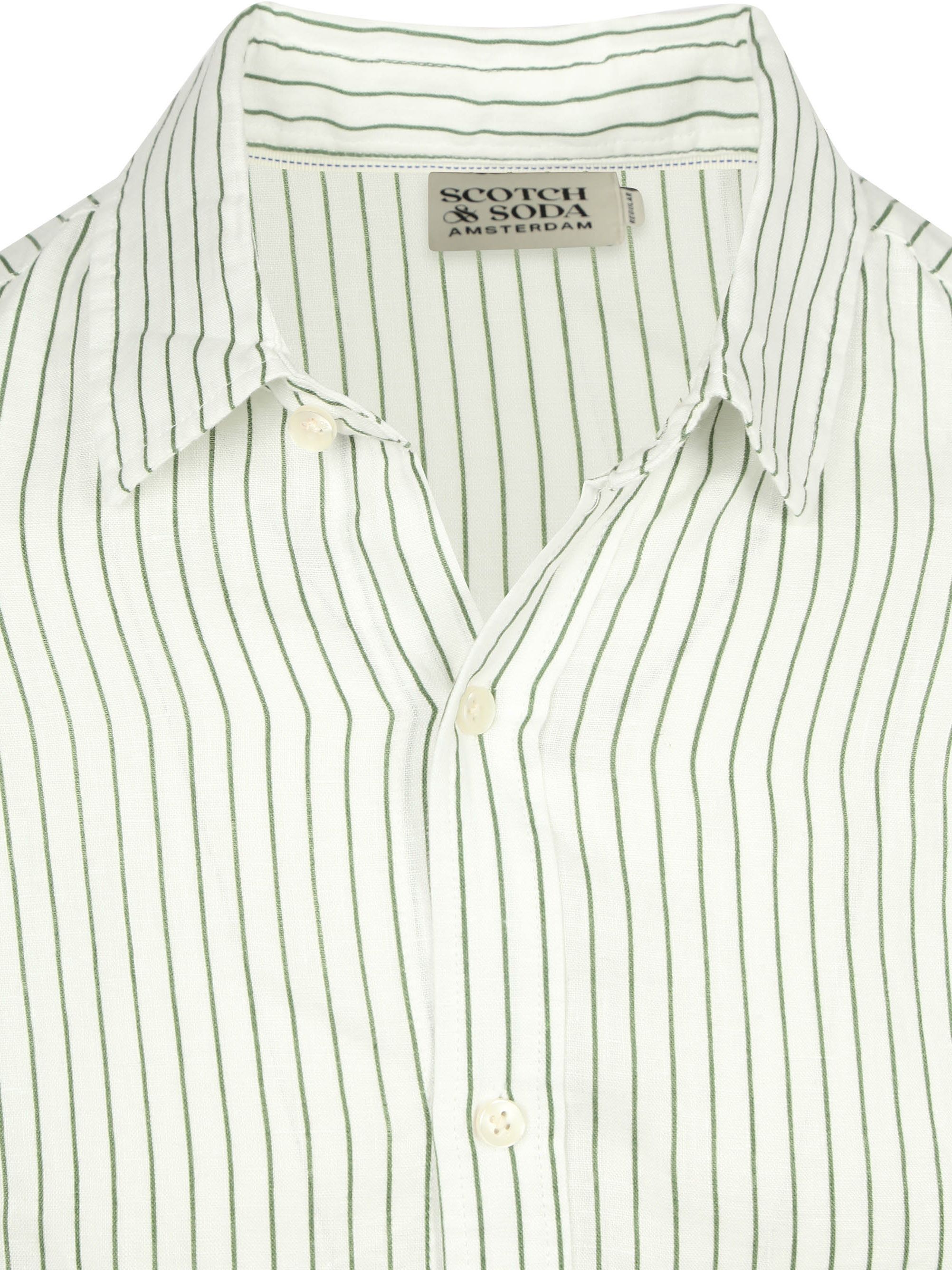Scotch & Soda Chemise en Lin Rayée Blanche Product / Detail