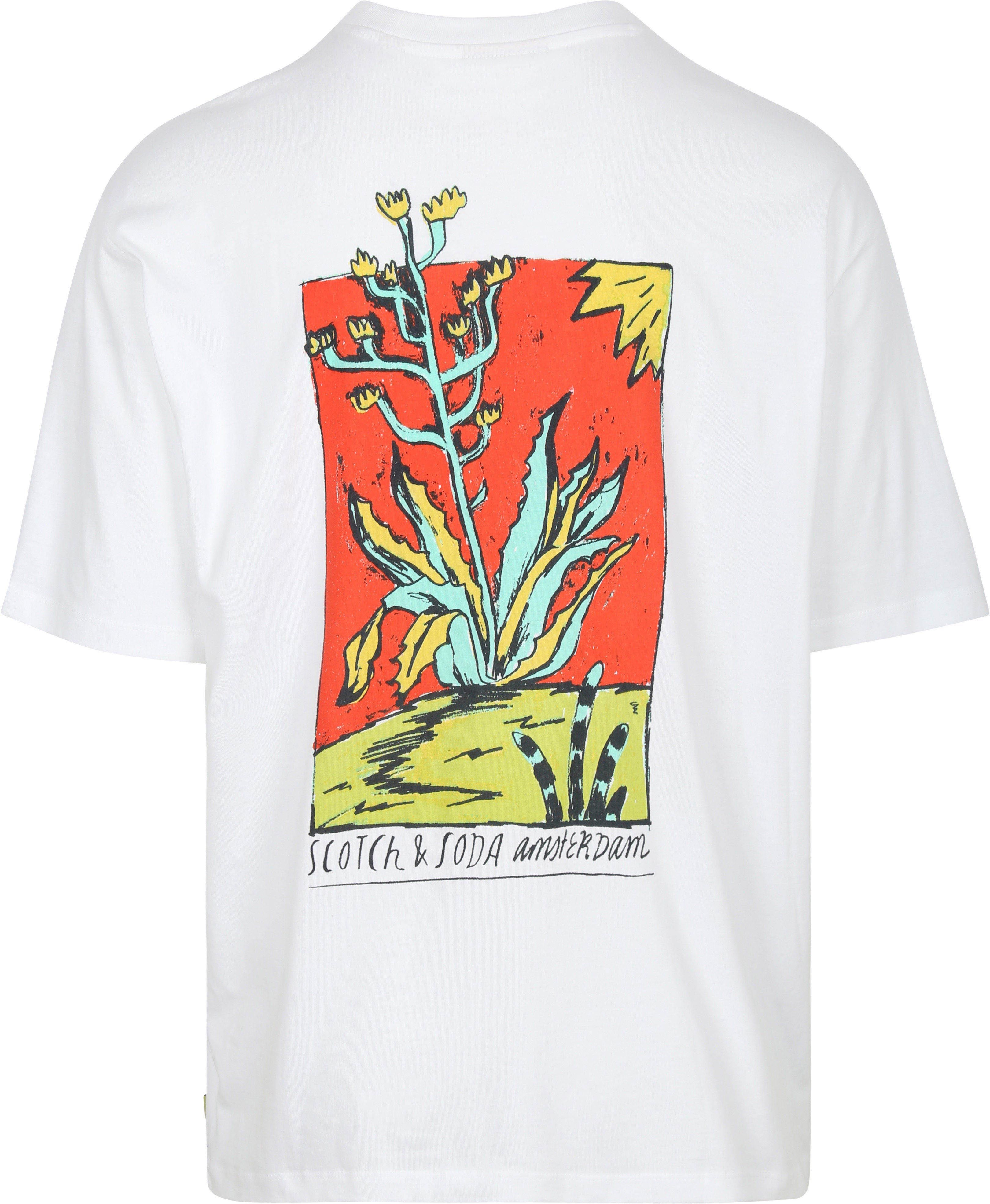 Scotch & Soda T-shirt Imprimé Dos Blanc Product / Achterkant