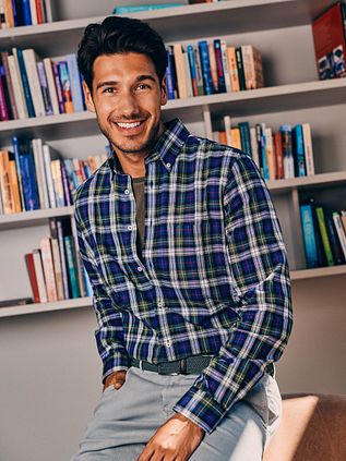 Steppin' Out Hemd Flanel Checks Grün Blau