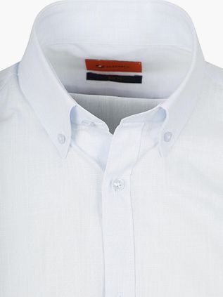 Suitable Short Sleeves Shirt Cotton Slub Light Blue