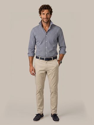 Steppin' Out Popelinehemd Vichy Navy