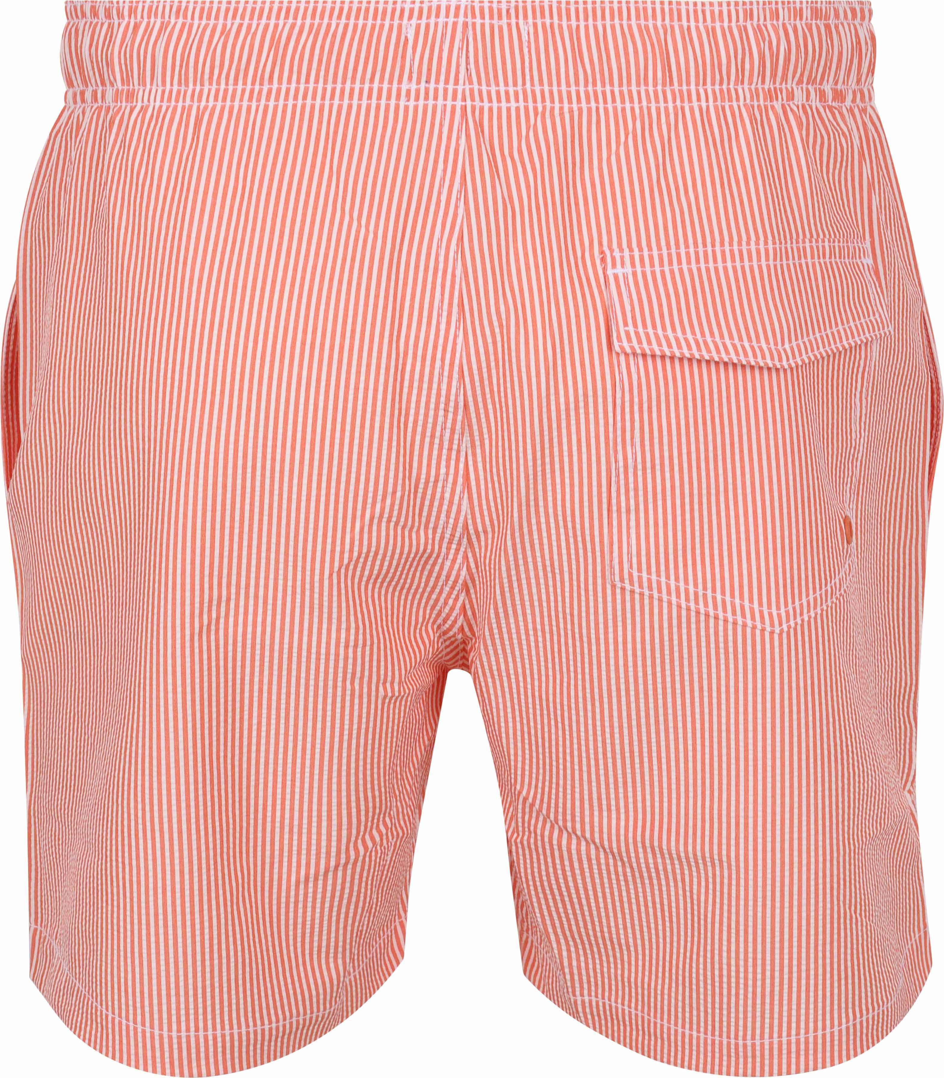 Shiwi Badeshorts Pete Seersucker Orange Stripe Product / Achterkant
