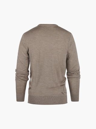 Steppin' Out Men's Merino Wool V-Neck Pullover Taupe