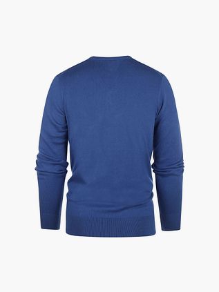 Steppin' Out Men's Cotton-Cashmere O-Neck Pullover Cobalt Blue