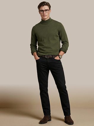 Steppin' Out Rollkragenpullover Cotton Cashmere Olivgrün