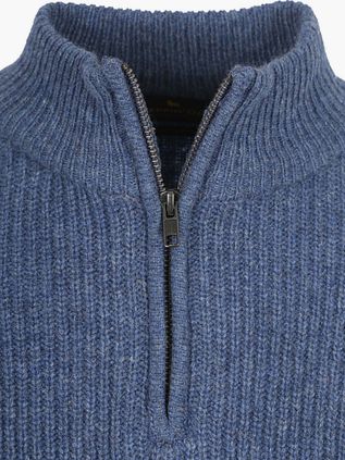 Steppin' Out Half Zip Pullover Lambswool Mid Blue