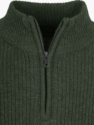 Steppin' Out Half Zip Pullover Lambswool Olive Green