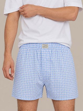 Steppin' Out Oxford Light Blue Boxer Shorts
