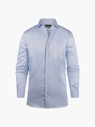 Steppin' Out Shirt Slim-Fit Herringbone Light Blue
