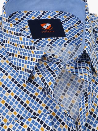 Suitable Hemd Kariertes Blau Gelb