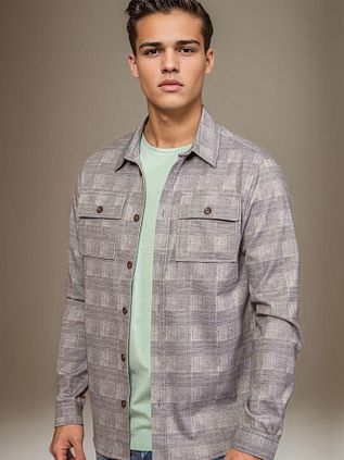 Suitable Liv Overshirt Checkered Gray