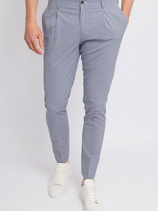 Suitable Chino mit Streifen in Blau