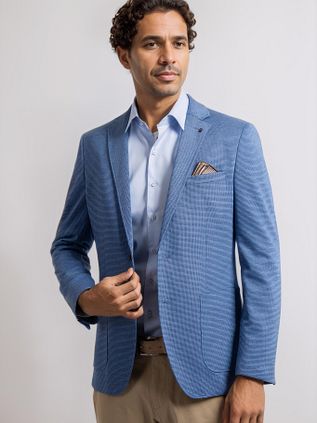 Suitable Blazer Face Druck Jeans Blau