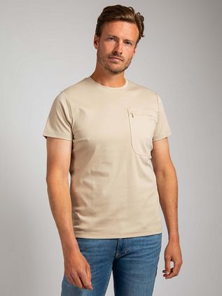 Suitable T-shirt Sonny Pocket Beige