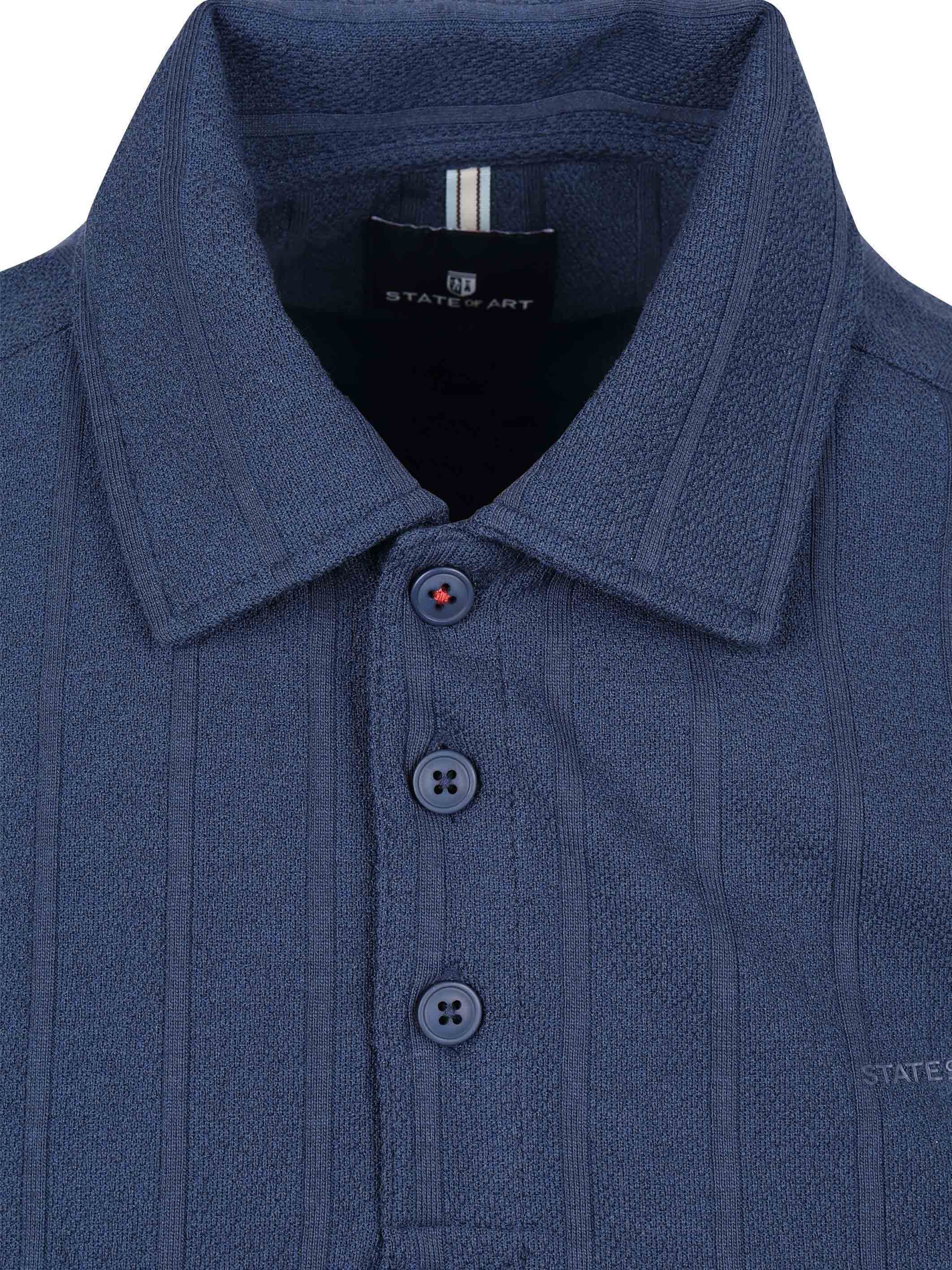 State of Art Poloshirt Jersey Drop Needle Marineblå Product / Detail