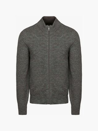 State Of Art Strickjacke Structure Melange Grün