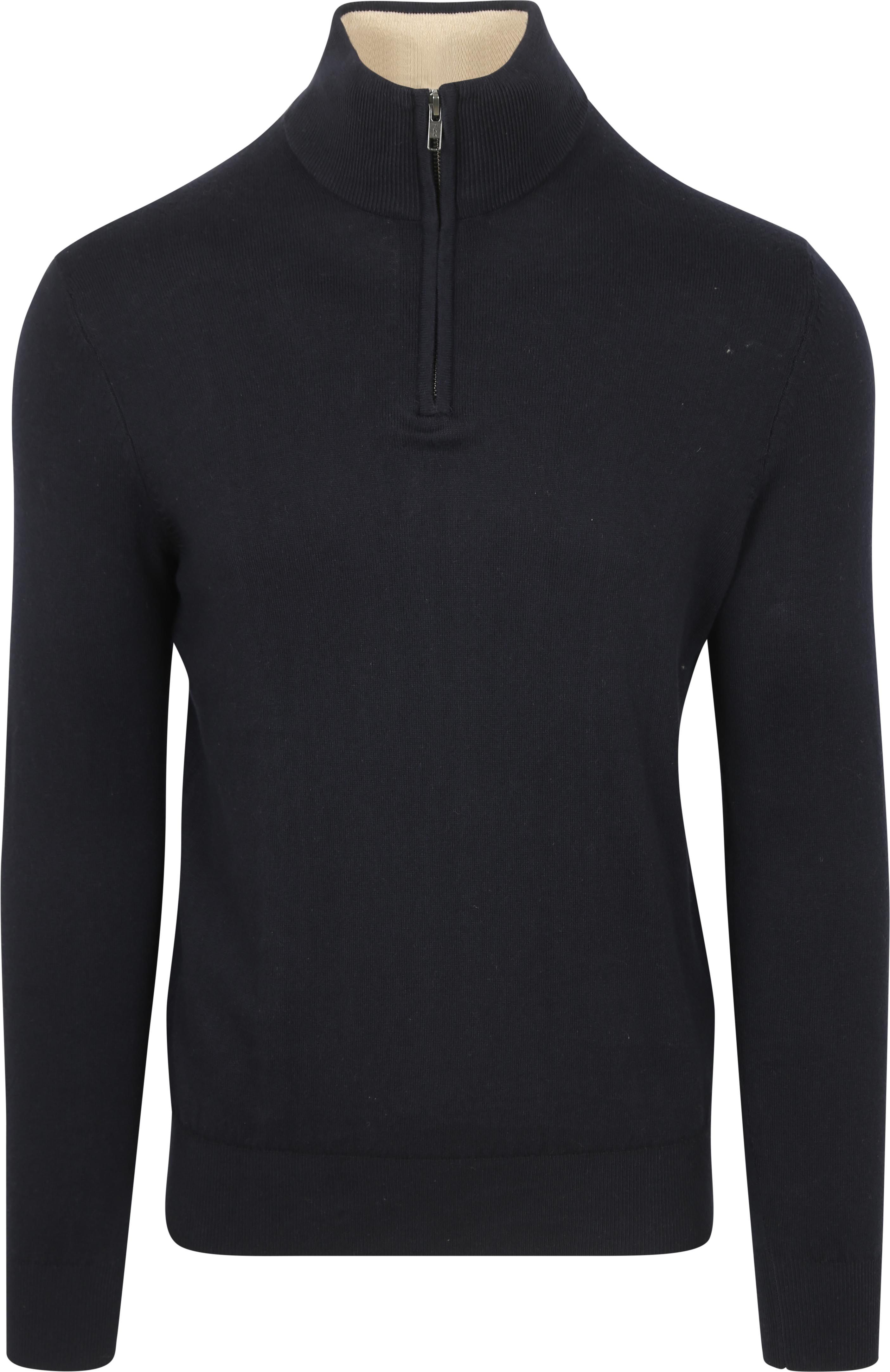 Half-Zip Pull Cotton Cashmere Marine