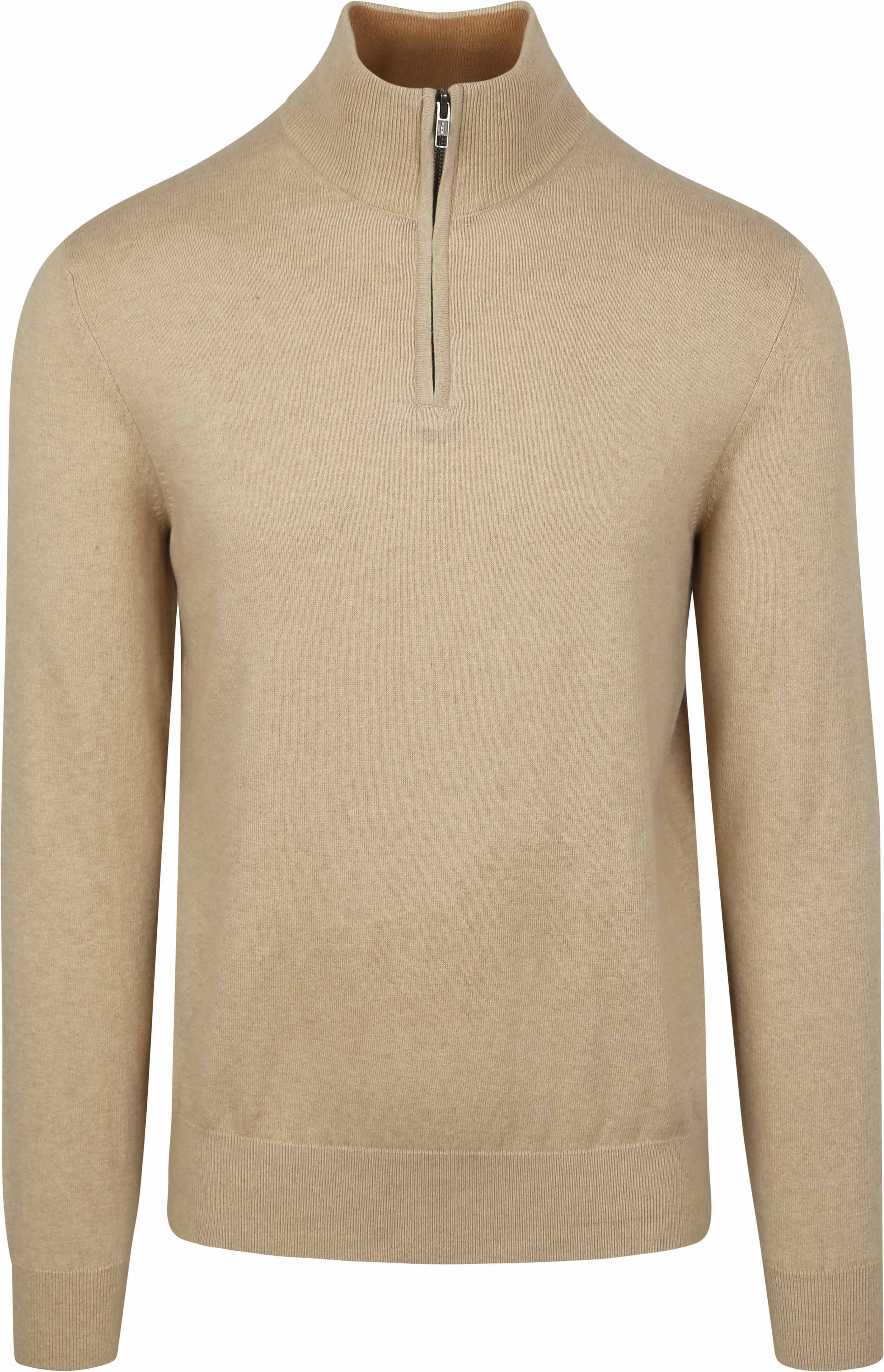 Half-Zip Pull Cotton Cashmere Sand