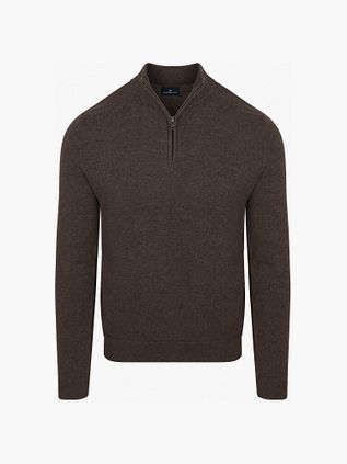 Steppin' Out Half Zip Pullover Merino Wool Brown